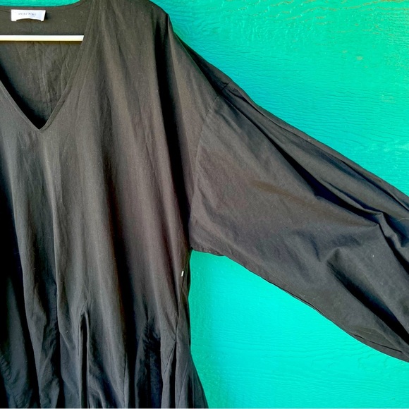 ANINE BING FLOUNCY V-NECK LONG BALLOON SLEEVE GODET DRESS BLACK NWT SIZE… - Picture 15 of 16